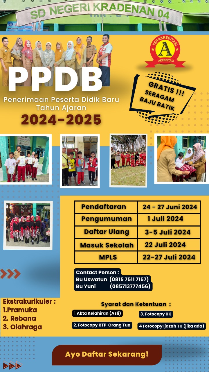 INFORMASI PPDB SD NEGERI KRADENAN 04